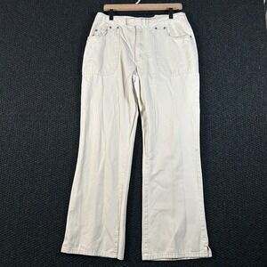 Xhileration 100% Cotton White Capri Stretch Carpenter Pants Women's Size 13